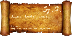 Szima Honóriusz névjegykártya